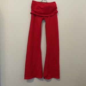 OQQ Women’s Fold Over Red Legging Super Soft Low Waist Yoga Pants Size Small New